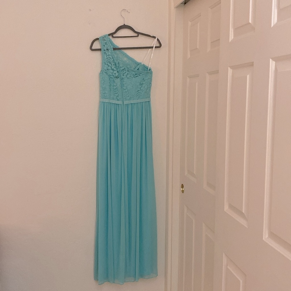 NWT David’s Bridal One Shoulder Maxi Gown - Picture 2 of 5